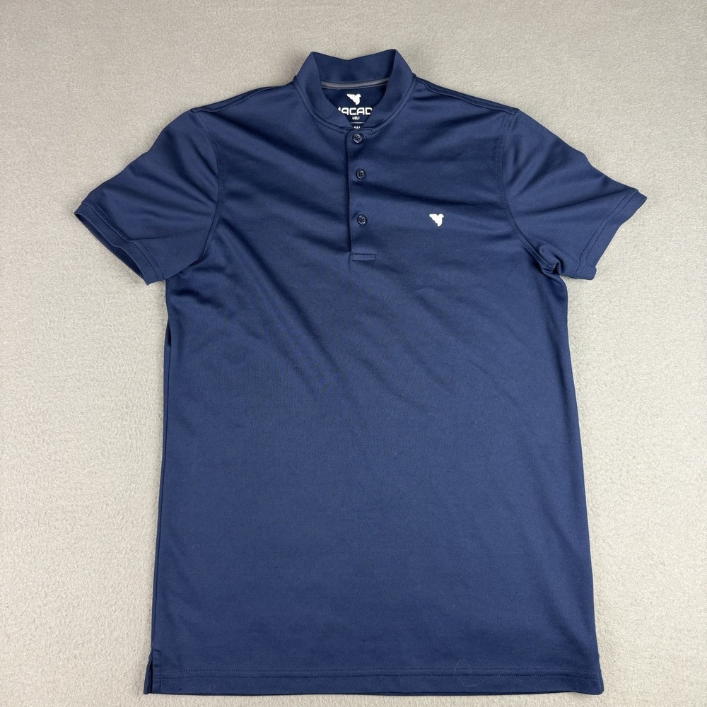 Macade Polo Shirt Mens Small Navy Performance Stretch Golf‎ Sports READ PULLS